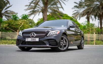 Mercedes C300 (Black), 2020 for rent in Sharjah