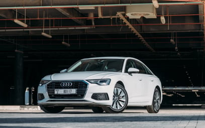 Audi A6 (White), 2021 for rent in Abu-Dhabi