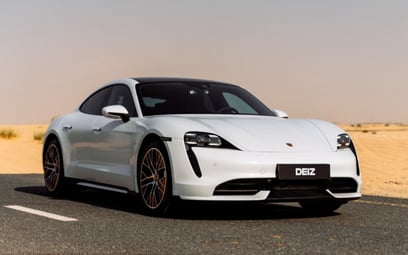 Porsche Taycan Turbo (White), 2021 for rent in Abu-Dhabi