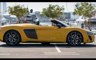 Audi R8 Spyder (Yellow), 2020 for rent in Abu-Dhabi