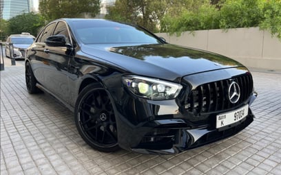Black 2019 Mercedes E300 with E63 bodyk 2019 for rent in Dubai