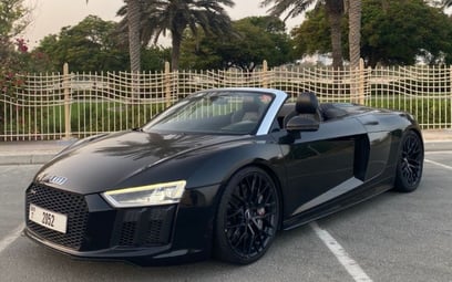 Black Audi R8 Convertible 2018 for rent in Dubai