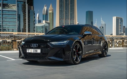 Black Audi RS6 2021 for rent in Dubai