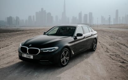 Black BMW 5 Series 2021 for rent in Dubai
