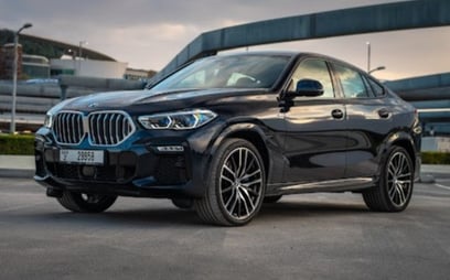 Dark Blue BMW X6 M-kit 2022 for rent in Dubai