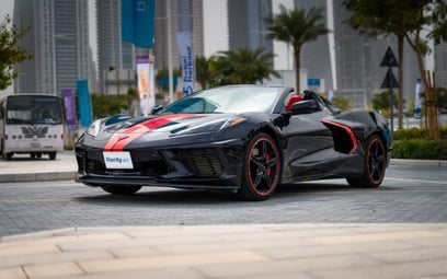 Black Chevrolet Corvette Spyder 2021 for rent in Dubai