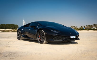 Black Lamborghini Huracan 2016 for rent in Dubai