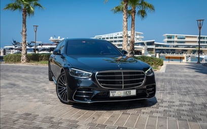 Black Mercedes S500 2021 for rent in Dubai