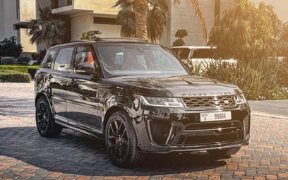 Black Range Rover Sport SVR 2022 for rent in Dubai