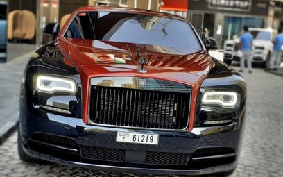 Black Rolls Royce Wraith- BLACK BADGE 2019 for rent in Dubai