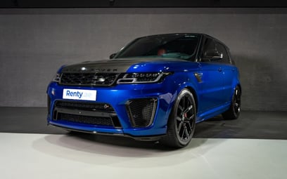 Blue Range Rover Sport SVR 2018 迪拜汽车租凭