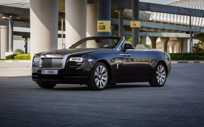 Dark Brown Rolls Royce Dawn 2018 for rent in Dubai