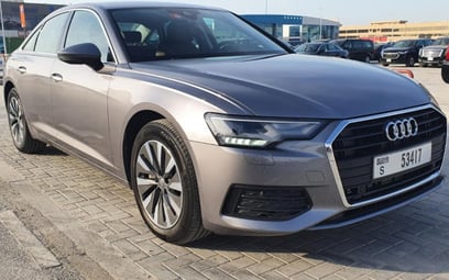 Dark Grey Audi A6 2020 for rent in Dubai