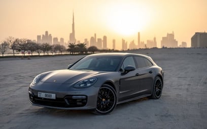 Dark Grey Porsche Panamera 4S Turismo Sport 2018 for rent in Dubai