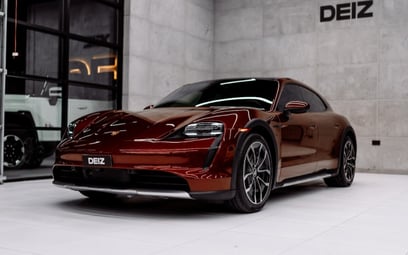 Dark Red Porsche Taycan Cross Turismo 4 2022 for rent in Dubai