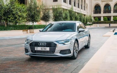 Grey Audi A6 2022 for rent in Dubai