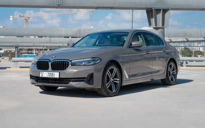 Grey BMW 5 Series 2021 for rent in Dubai