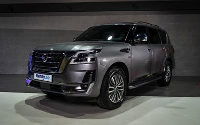 Grey Nissan Patrol Platinum V8 2019 for rent in Dubai