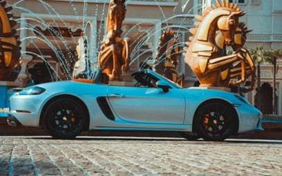 Grey Porsche Boxster 2017 for rent in Dubai