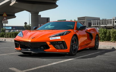 Orange Chevrolet Corvette C8 2021 for rent in Dubai