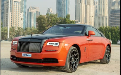 Orange Rolls Royce Wraith- Black Badge 2019 for rent in Dubai