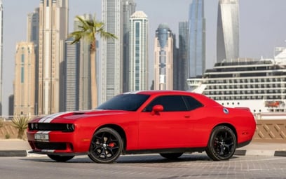 Red Dodge Challenger 2019 for rent in Dubai