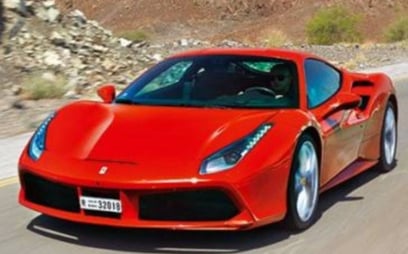 Red Ferrari 488 GTB 2018 für Miete in Dubai