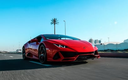 Red Lamborghini Evo 2020 for rent in Dubai