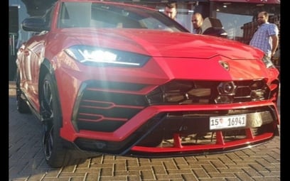 Red Lamborghini Urus 2019 for rent in Dubai