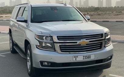 Silver Chevrolet Suburban 2018 for rent in Dubai