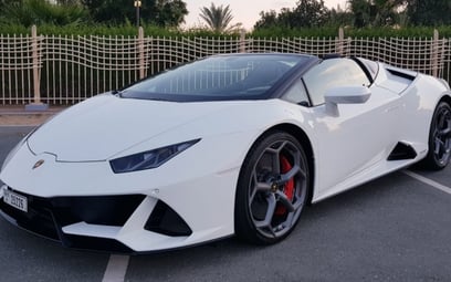White Lamborghini Evo 2020 for rent in Dubai
