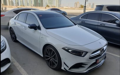 White Mercedes A Class 2020 for rent in Dubai
