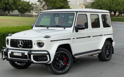 White Mercedes G63 Brand New 2022 for rent in Dubai