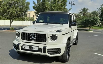 White Mercedes G 63 Night Packge 2019 for rent in Dubai