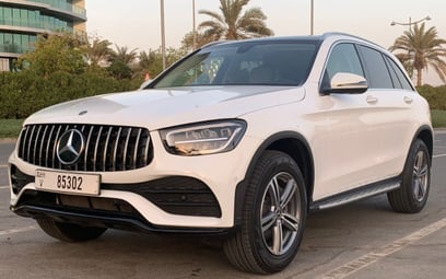 White Mercedes GLC 2021 for rent in Dubai