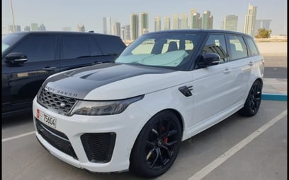 White Range Rover Sport SVR 2020 for rent in Dubai