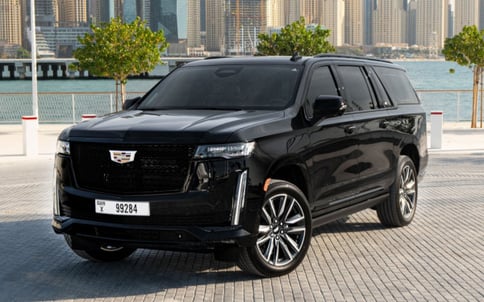 Black Cadillac Escalade ESV Sport Platinum, 2021 for rent in Dubai