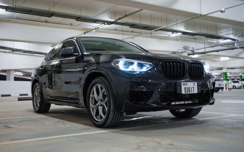 Black 2020 BMW X4 with X4M Body Kit, 2020 for rent in Dubai