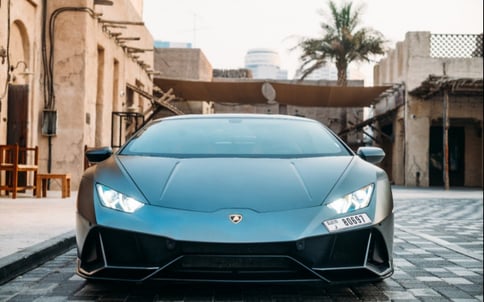 Black Lamborghini Evo, 2020 for rent in Dubai
