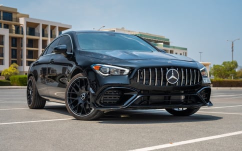 Black Mercedes CLA250 with 45kit, 2021 for rent in Dubai