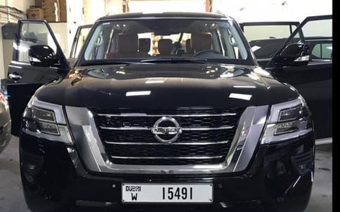 Black Nissan Patrol  V6 Titanium, 2021 for rent in Dubai