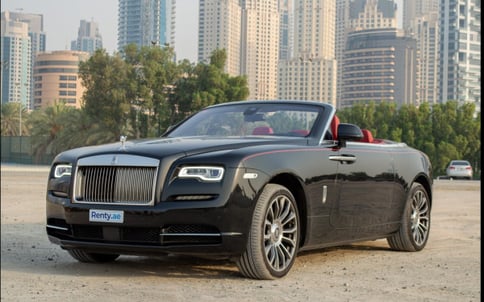 Black Rolls Royce Dawn, 2020 for rent in Dubai