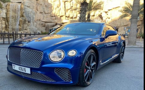 Blue Bentley Continental GT, 2019 for rent in Dubai