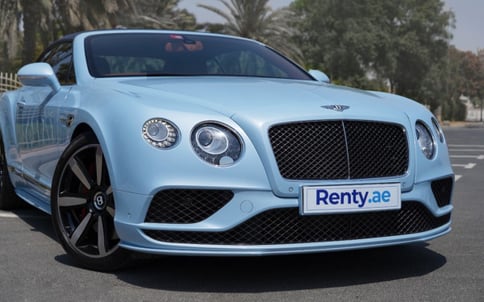 أزرق Bentley GT Convertible, 2016 للإيجار في دبي