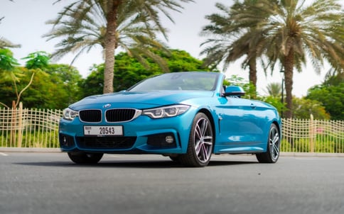 Blue BMW 430i  cabrio, 2019 for rent in Dubai