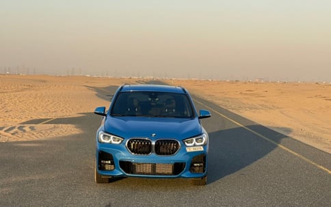 Blue BMW X1 M, 2020 for rent in Dubai