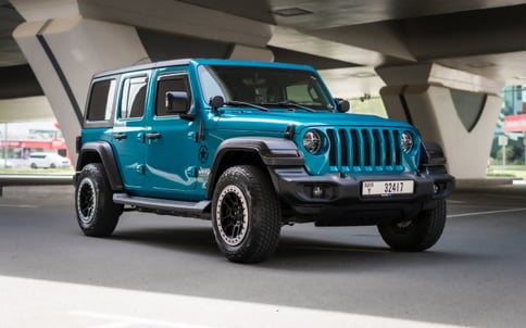 أزرق Jeep Wrangler Limited Sport Edition, 2020 للإيجار في دبي