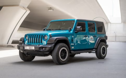 أزرق Jeep Wrangler Limited Sport Edition, 2020 للإيجار في دبي