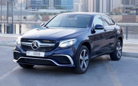 Blue Mercedes GLC Coupe, 2020 for rent in Dubai