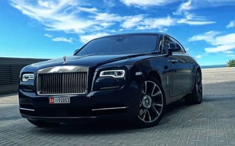 Blue Rolls Royce Wraith, 2019 for rent in Dubai